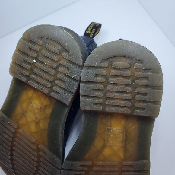 Dr. Martens Girls/Kids Black Leather Lace-Up Ankle Combat Boots Size 12 Zip Side - Picture 10 of 12